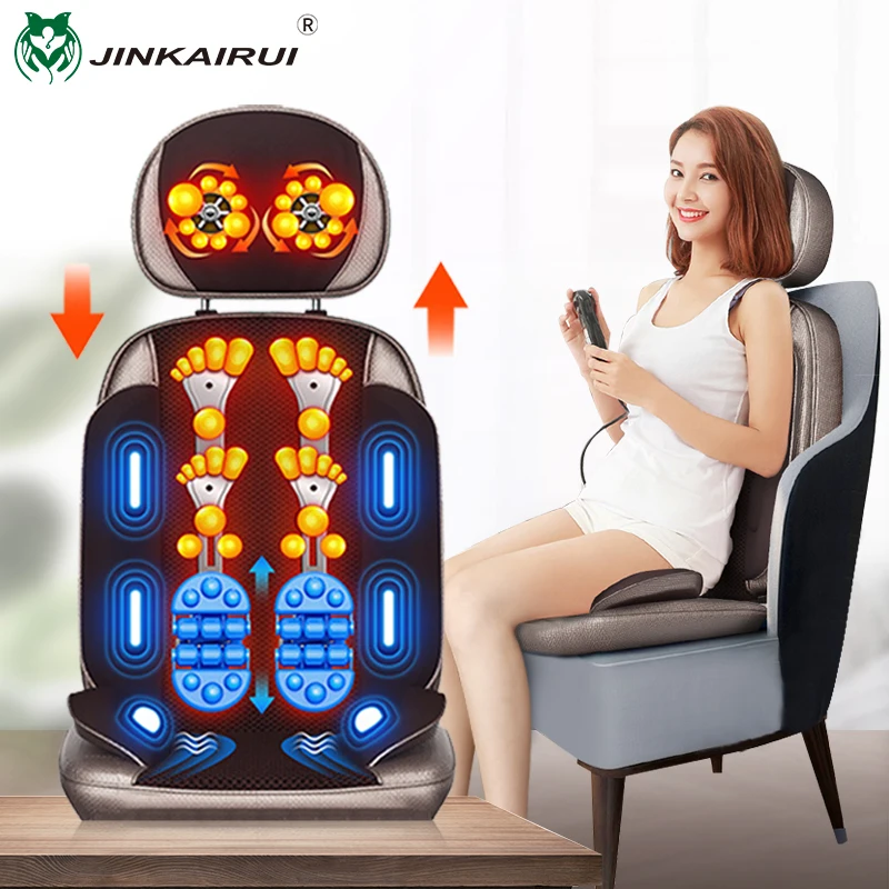 

Vibrating Electric Massage Chair Cervical Neck Back Body Cushion Muscle Stimulator Heated Remote Control Pad Fatigue Relife Gift