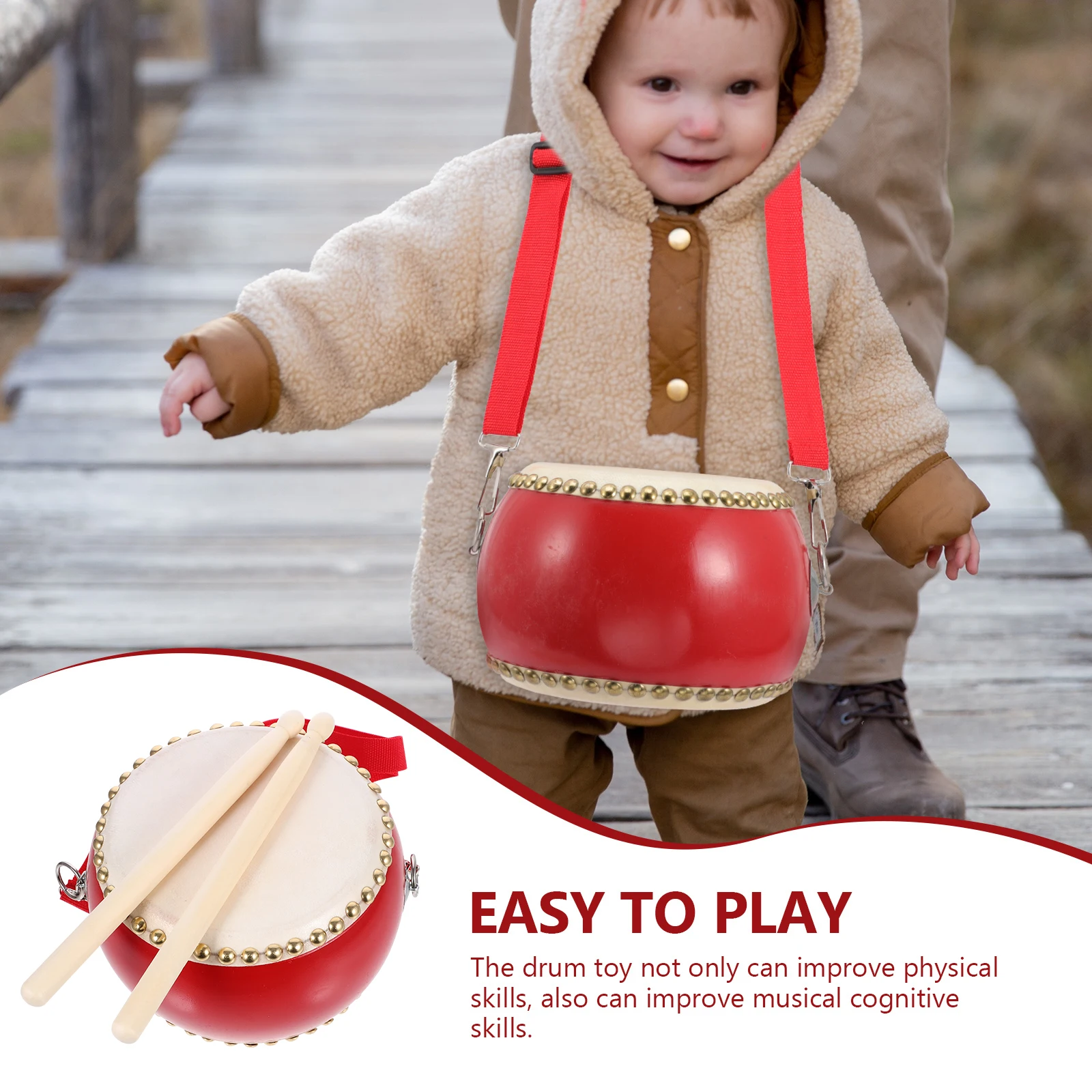 

Children Drum 15cm Material Safe Durable Bright Colors Stimulate Interest Handeye Coordination Music Sense Birthday Gift