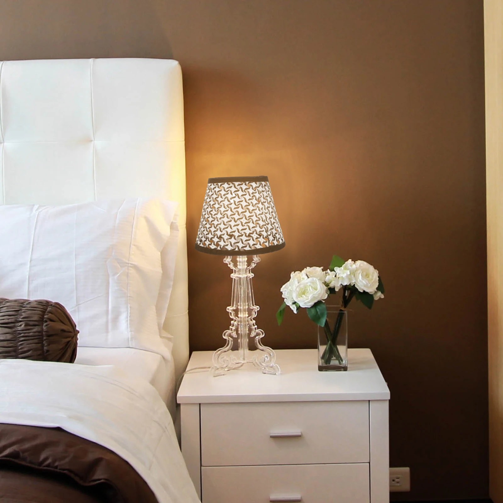 

Woven Lampshade Plastic Material Simple Style Easy Installation for Table Floor Lamps Home Study Bedroom Art Lampshade