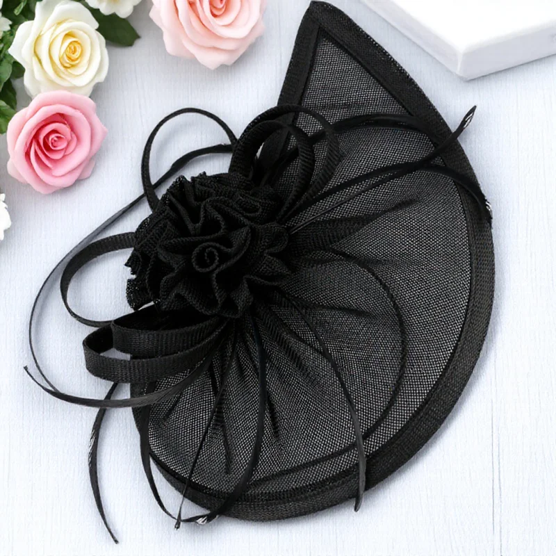 

Retro Fascinator Headband for Women Elegant Net Tulle Mini Hat Bridal Wedding Party Veil Decor Masquerade Ball Prom Cocktail
