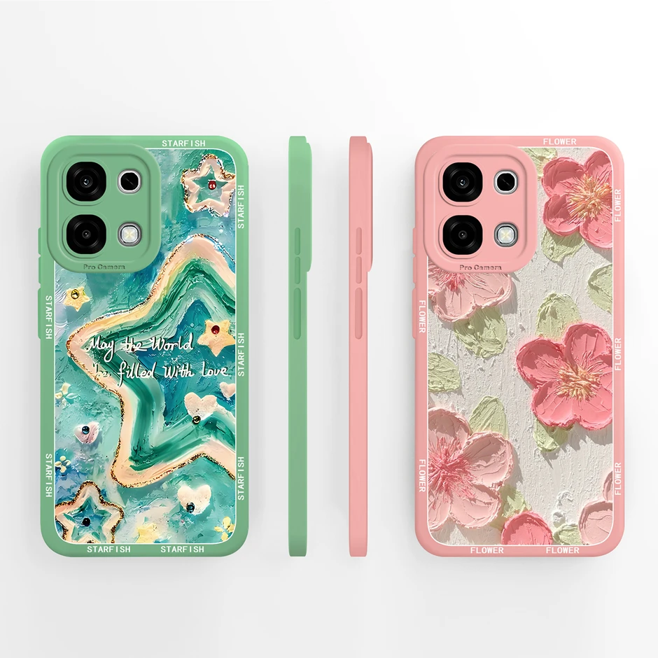 حافظات لهاتف اوبو A6 برو لوحة زيتية فنية زهرية ناعمة من السيليكون السائل غطاء مضاد للسقوط لهاتف اوبو A6 برو 4G 5G Fundas Coque #5