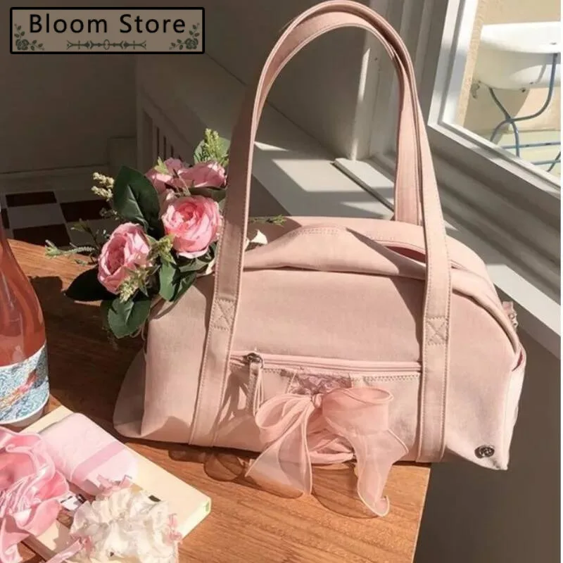 

Bloom Sweet Cool Pink Shoulder Bags Purse Women Hot Girls Bow Chic Y2k Handbag Female Large Capacity Messenger Bag Aesthetic