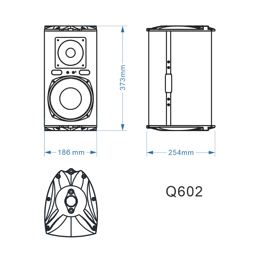 Speaker Kolom Array Line kabinet Aloi aluminium, 2 arah 200W LF2 * 6.5 "(50mm Neo)/ HF1 * 25mm Neo