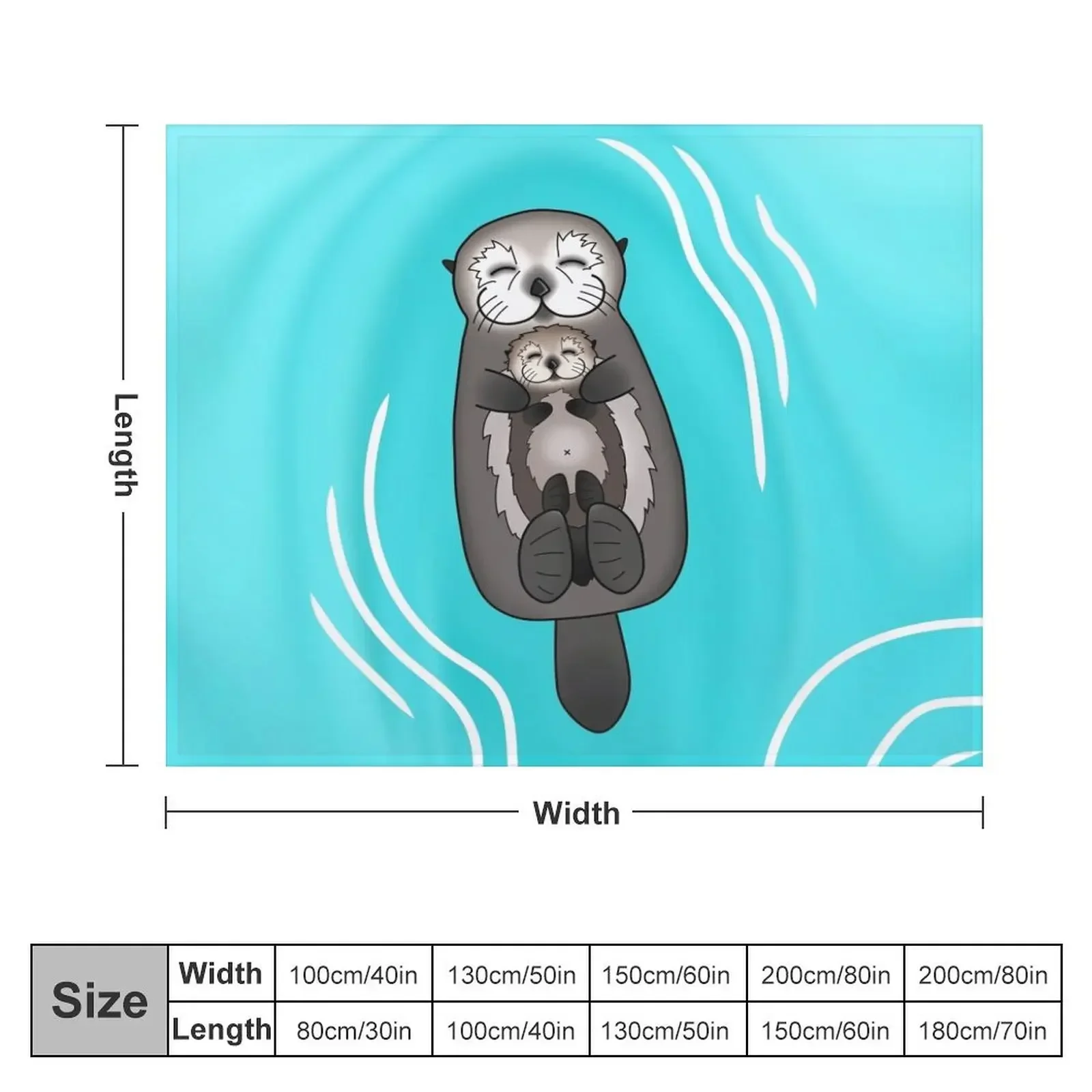 Mother and Pup Sea Otters - Mom Holding Baby Otter Throw Blanket for babies Warm Luxury Throw Decorative Beds Blankets