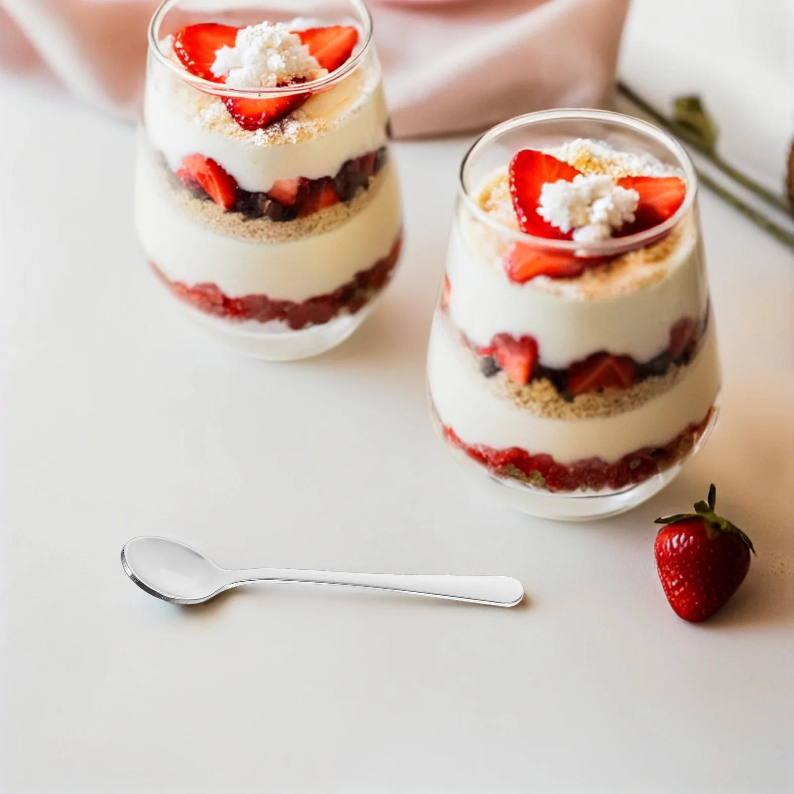 

12pcs Stainless Steel Mini Dessert Spoons 304 Coffee Measuring Spoon For Sugar Condiment Tasting Ice Cream Yogurt Tea Seasoning