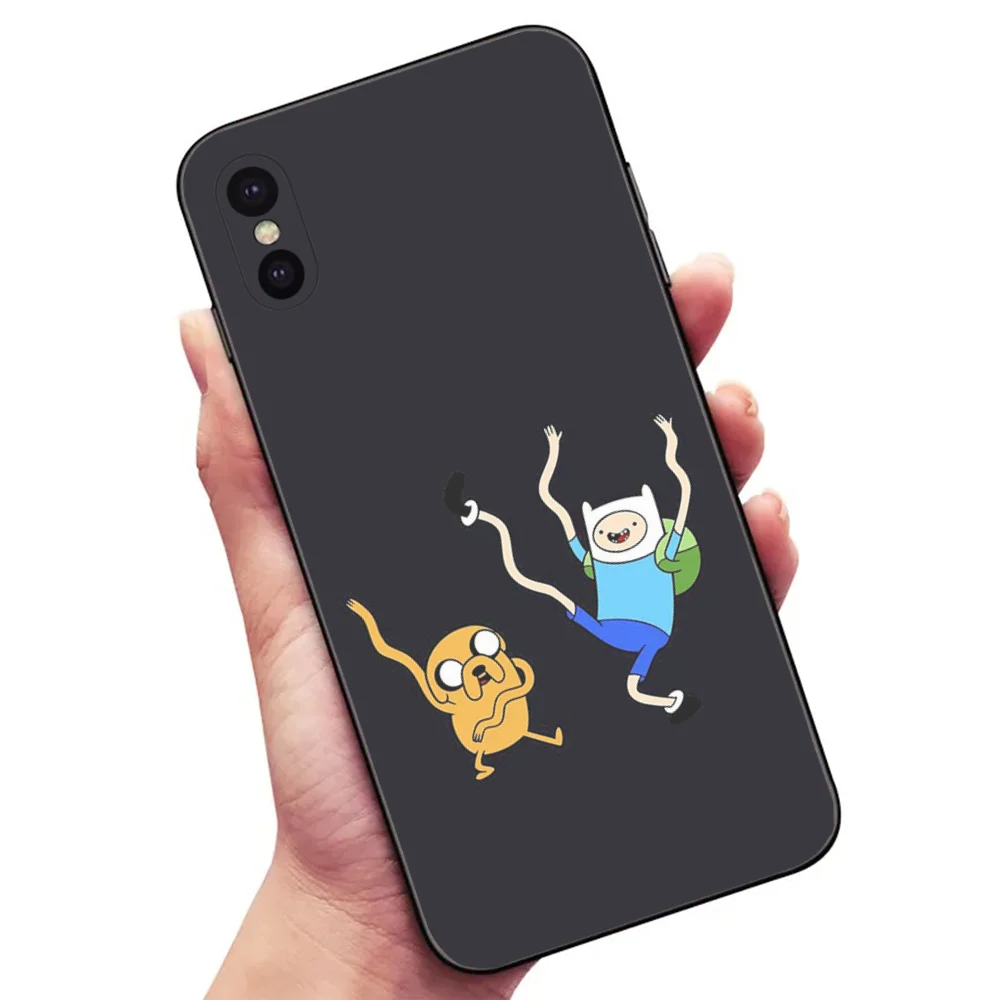 Cartoon Phone Case For Samsung S24,23,22,30,21,10,9,Ultra,Plus,Lite,FE,5G A-Adventures T-Time Black Soft Case