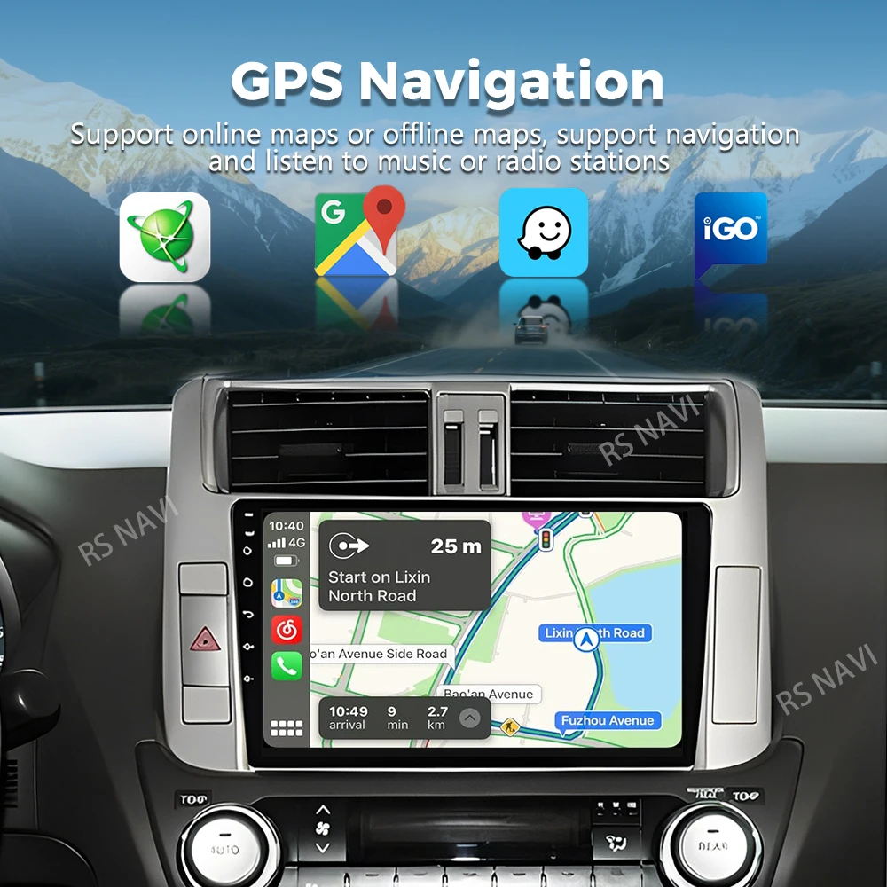 Android 16 For Toyota Land Cruiser Prado 150 2009 - 2013 2K QLED Android Car Radio Multimedia Video Player GPS Stereo CarPlay
