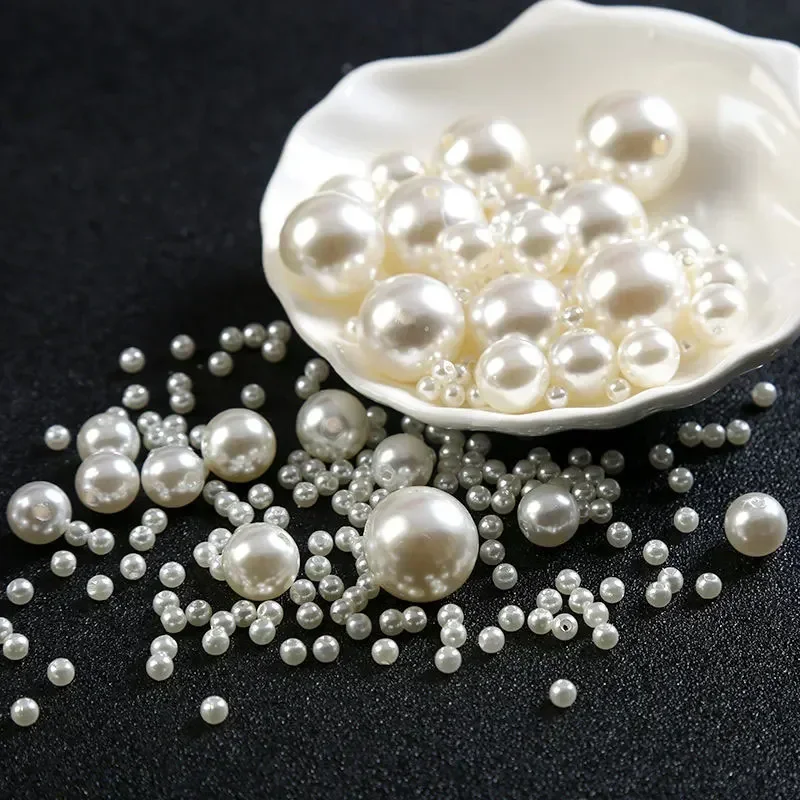 

10-1000Pcs Round Pearls Beads Loose Spacer Beads with Holes for DIY Craft Necklaces Bracelets Jewelry Making 3/4/6/8/10/12/16MM