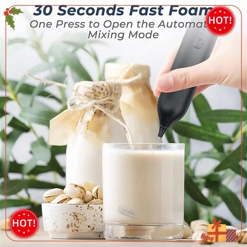 ABLE-Handheld Milk Frother Rechargeable Blender Electric Beverage Mixer Mini Foamer For Matcha Coffee