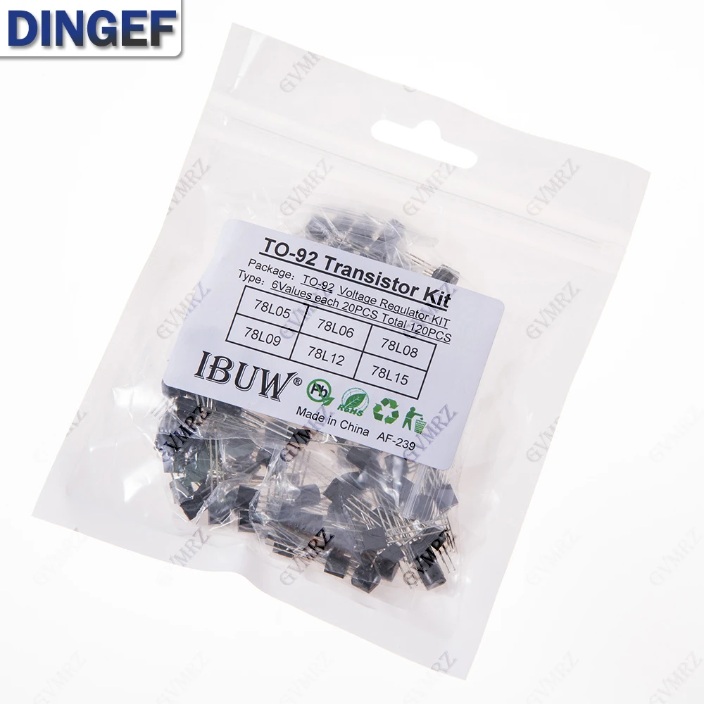 120PCS 10Werte TO-92 Transistor Kit (78L06/78L05/78L08/78L09/78L15/78L12) Spannungsregler für DIY Elektronische Netzteil kit