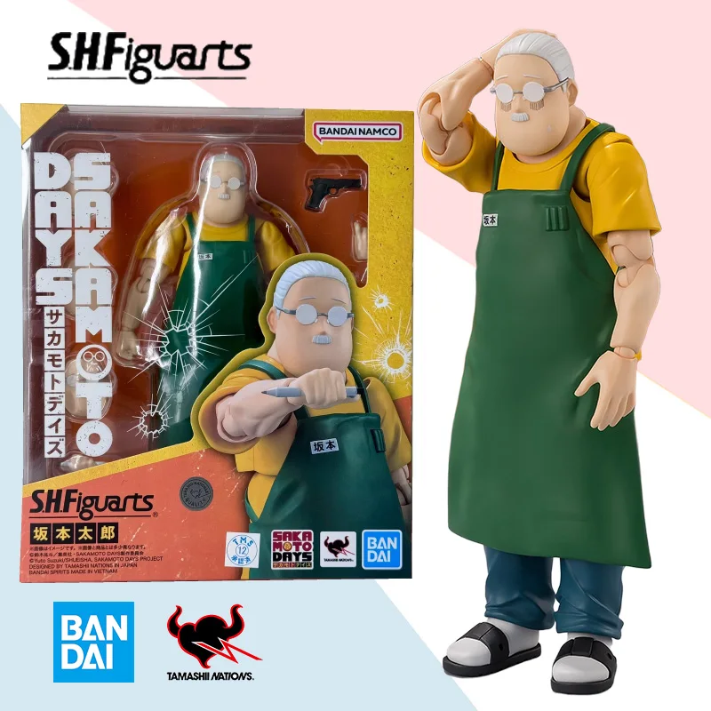 Bandai Original SAKAMOTO TARO SHF Anime Actionfigur Modell Spielzeug Set Ornamente Sammlung Überraschungsgeschenk