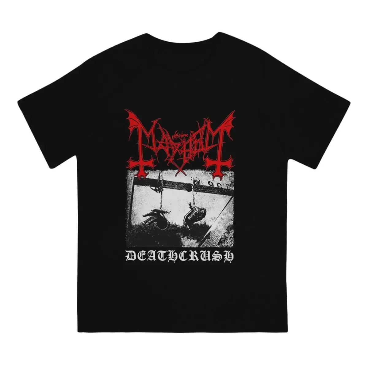 Mayhem Deathcrush Euronymous Dead Varg Men's T Shirt Norwegian Band Mayhems Vintage Tee Shirt Short Sleeve Round Neck T-Shirt