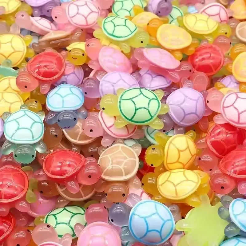20/50/100pcs Mini Luminous Turtle Home Decor Landscaping Resin Crafts Glowing Turtle Garden Fish Tank Miniatures Ornaments