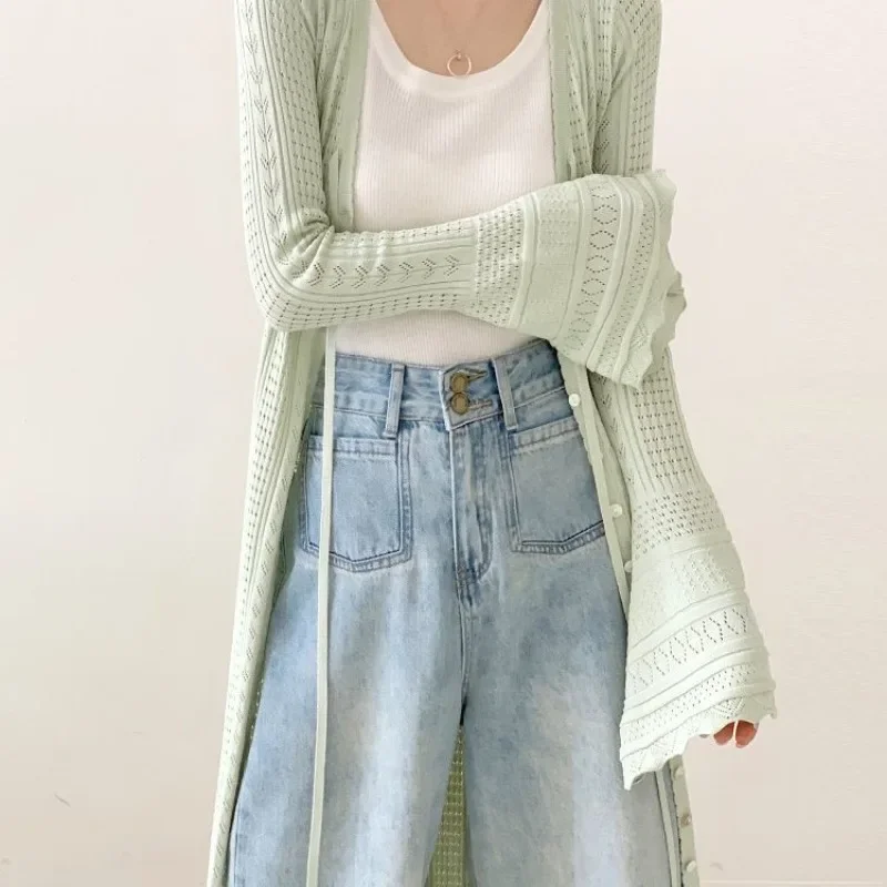 2025 Dunne Lichtgroen V-hals Lace Up Vest Jas Vrouwen Nieuwe Slim Fit Tops Mujer Y2k Lange Mouw Hollow Out tee Shirt Jurk