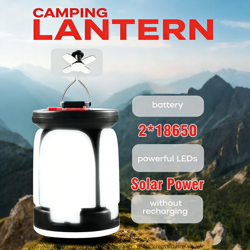 

Ультраяркий перезаряжаемый светодиодный фонарь для кемпинга — складной прожектор, 3 режима освещения и фонарь для использования без рук для кемпинга/походов/рыбалки