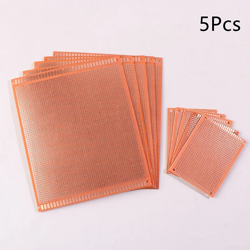 5pcs 7*9/15*18cm Single Side Prototype Board Breadboard Universal Board Experimental Bakelite Copper Plate Board Yellow