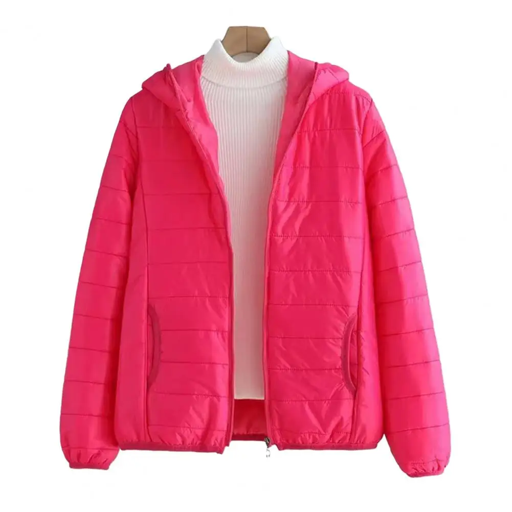 Chaquetas de algodón de Color caramelo para mujer, prendas de vestir cálidas con capucha, ligeras, a prueba de viento, Parkas acolchadas, novedad de invierno de 2024