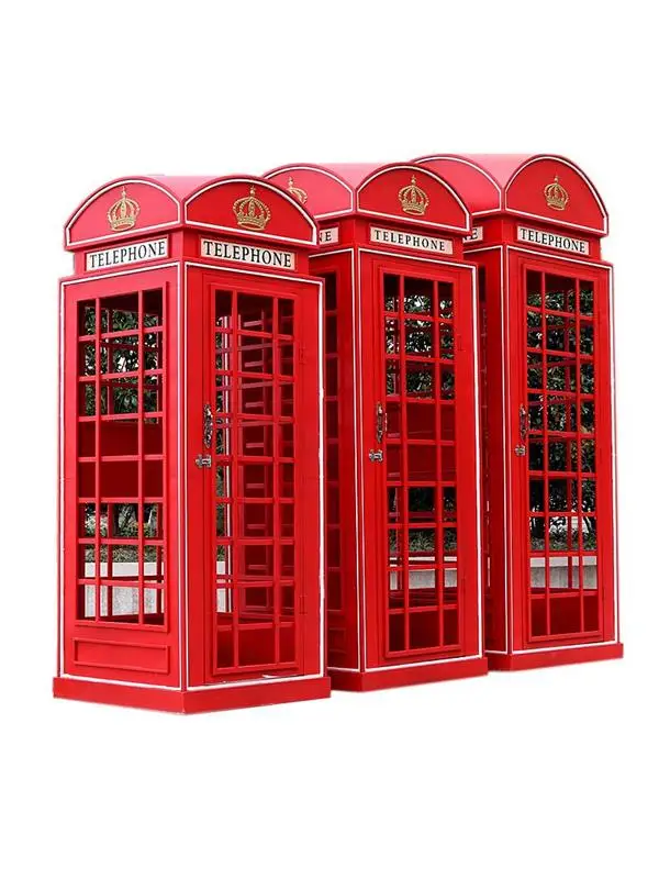 Telephone booth ornaments retro European red wrought iron ornaments British industry