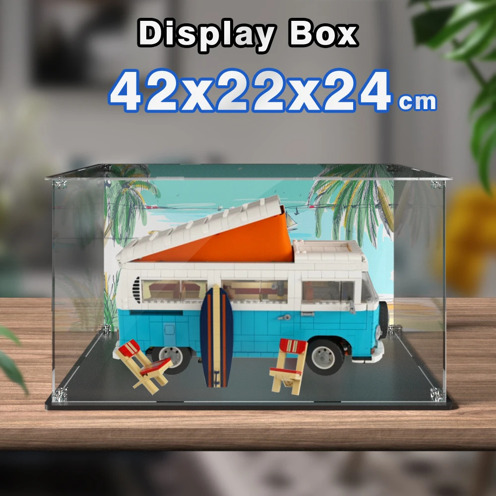 Acrylic display box for lego 10297 display case for T2 building block dustproof clear model car storage box 42x22x24cm