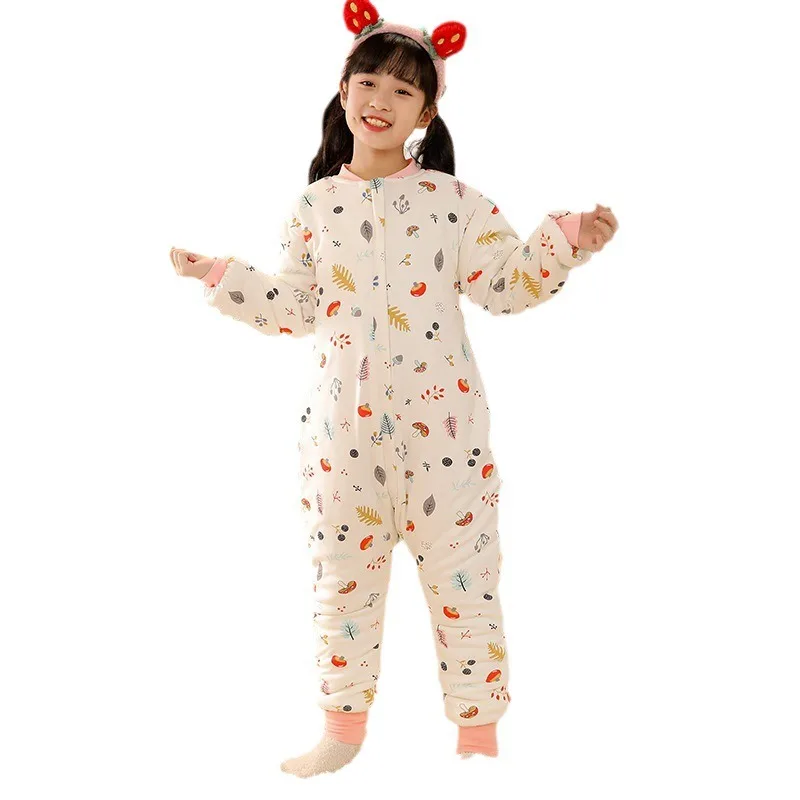 Coral Velvet Pajamas For Boys Girls Thick Flannel Onesies Toddles Warm Jumpsuits Kids Cartoon Blanket Autumn Winter Sleepwear