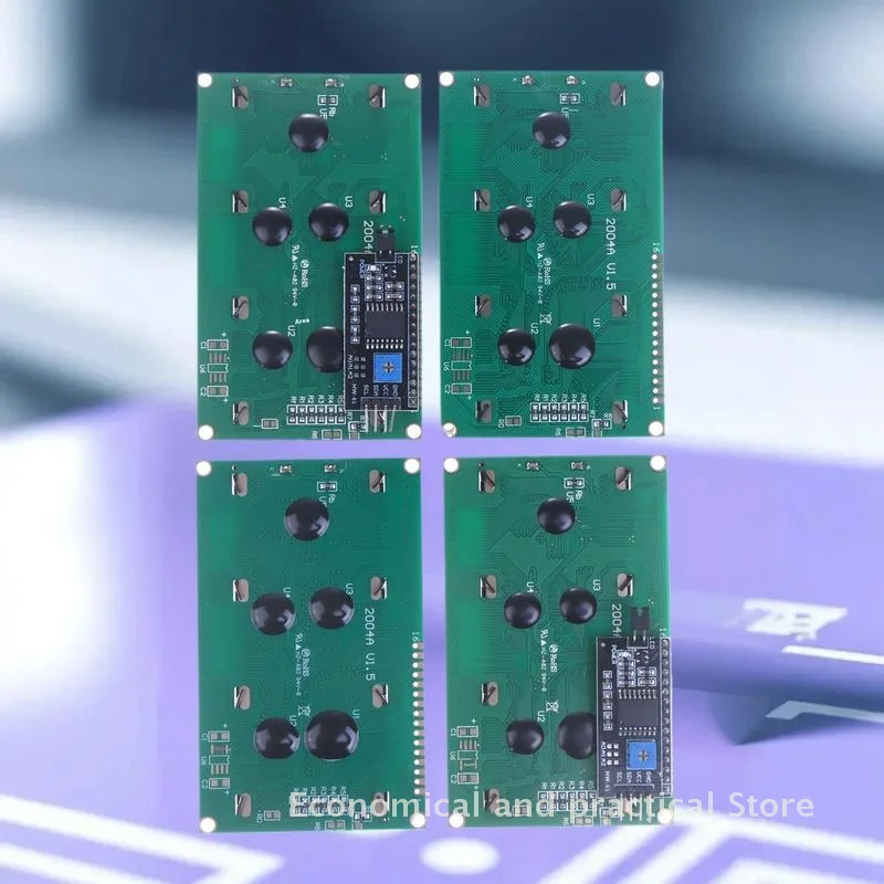 Modul Tampilan LCD 2004 Layar Biru Hijau untuk Karakter 16X2 20X4 R3 Mega2560, Antarmuka I2C PCF8574T