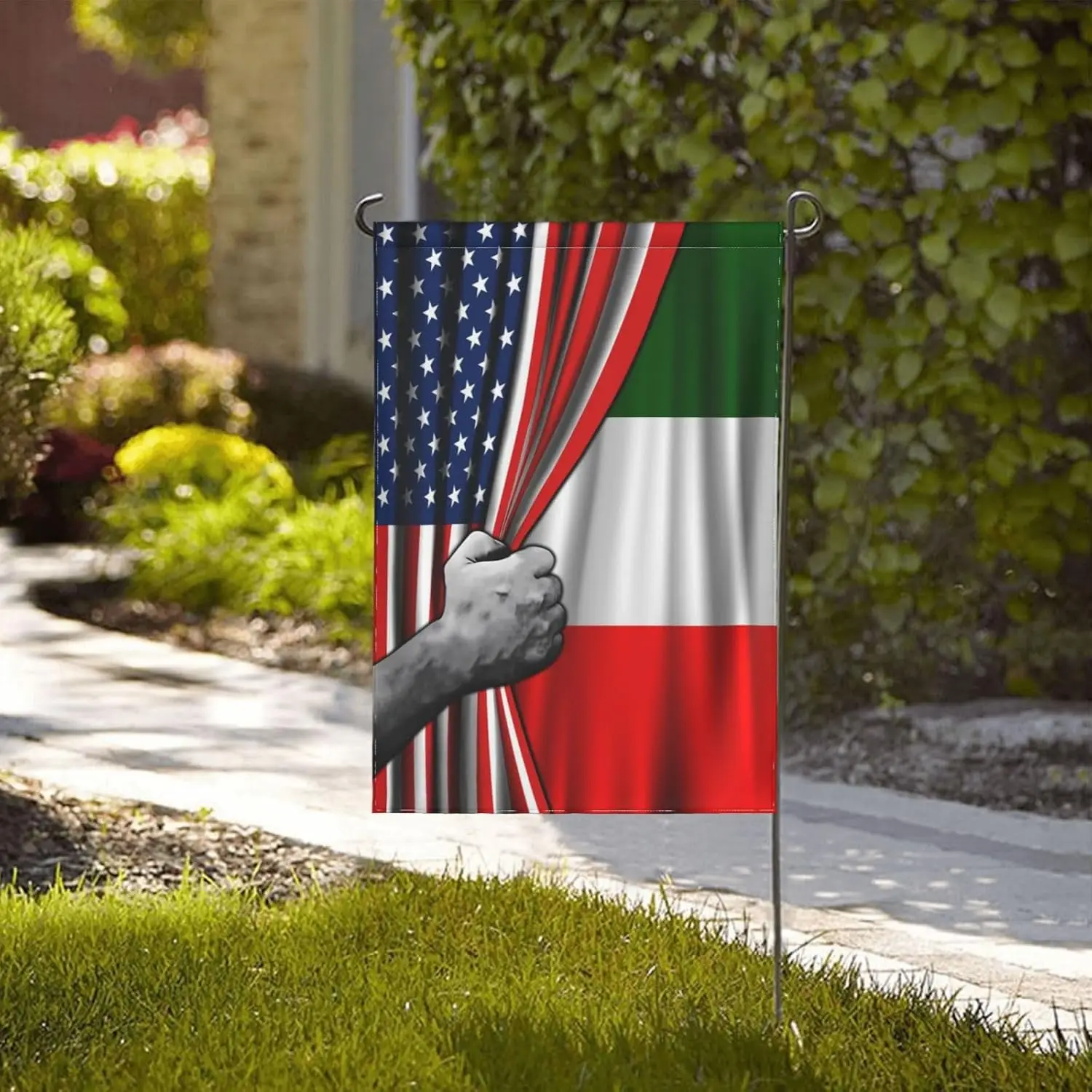 Italy Italians American Usa America Friendship Garden Flag 12x18 Double Sided Printed 100d Polyester Lightweight Outdoor Wel SSL