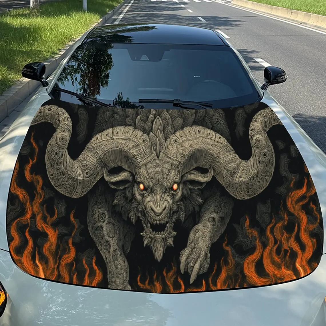 

Powerful Ram - Head Car Hood Stickers - Self-Adhesive, Waterproof and Durable Vinyl Wrap, Decorate And Protect Your Car, Fit Fo