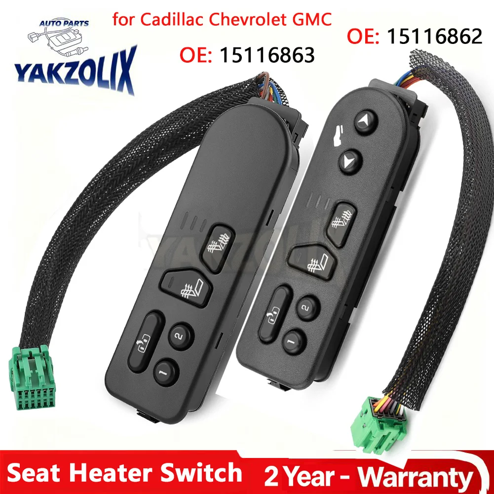 Seat Heater Switch 15116863 15116862 For Chevrolet Tahoe Avalanche 2003 2004 2005 2006 Hummer GMC Power Seat Switch Control