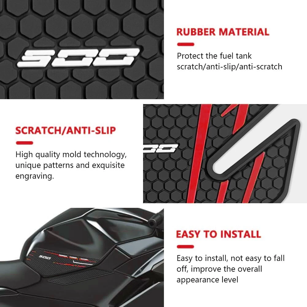 Ninja500 2025 acessórios da motocicleta antiderrapante lado tanque de combustível adesivos almofada à prova dwaterproof água adesivo de borracha para ninja 500 se 2024 2025