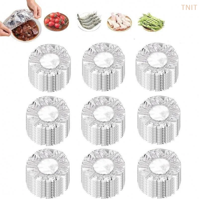 [J] 30/40Pcs Reusable Aluminum Foil Bowl Cover Heat Insulation And Heat Preservation Food Grade Oven Takeaway Picnic