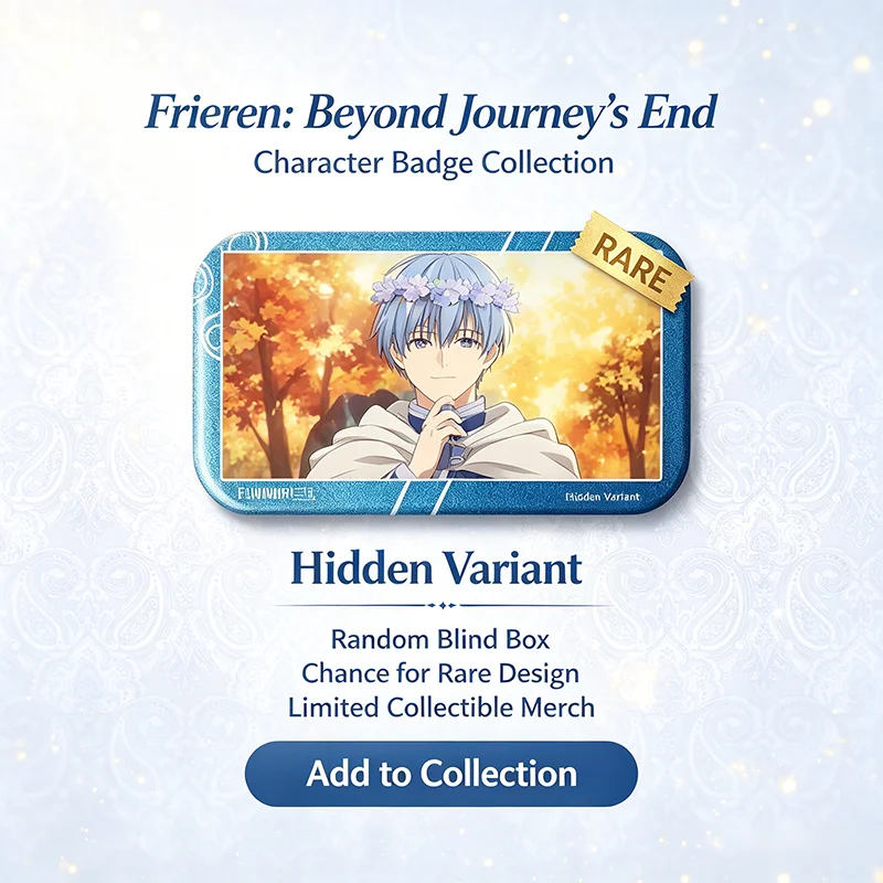 Beyond Journey's End Himmel Rectangle Tinplate Badge Blind Box, Anime Lapel Brooch Pin, Collectible Ornament, Random 1pc