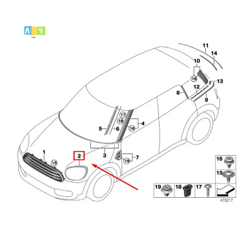 

A04E-Для MINI COUNTRYMAN F60 ПЕРЕДНЯЯ ЛЕВАЯ ПРАВАЯ Фара ХРОМИРОВАННАЯ НАКЛАДКА 51137388117 51137388118