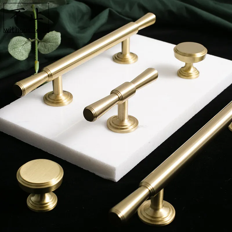 Premium Brass Cabinet Handles Minimalist Long Pulls for Wardrobe Antique Style Drawers Hardware Vintage Furniture Decorative
