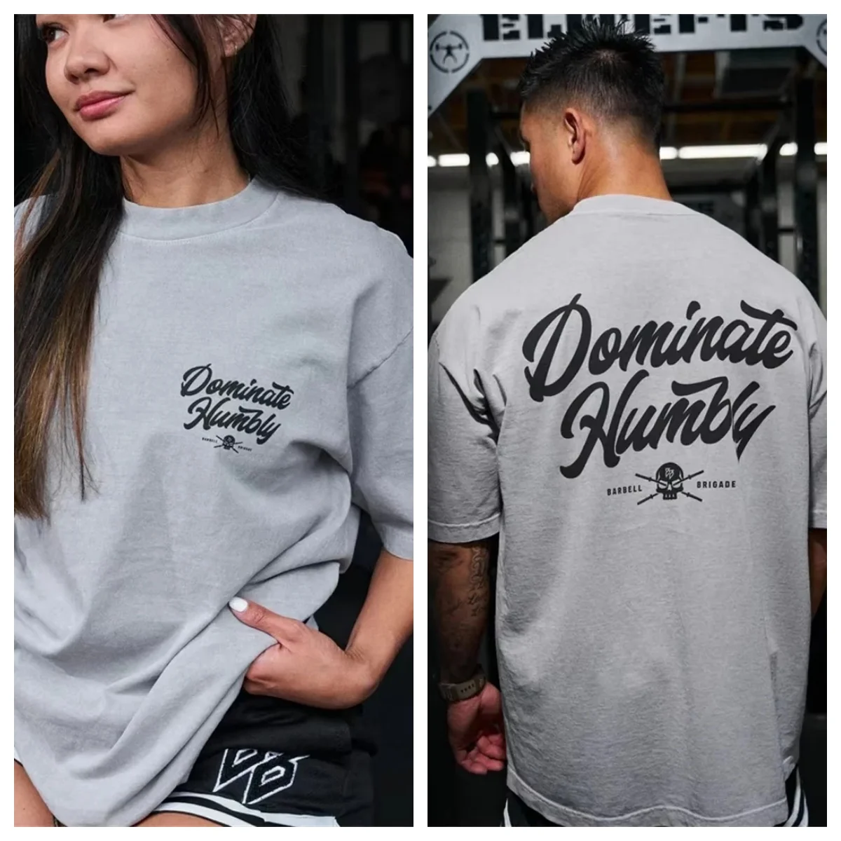 2026 New Cool Dominate Humbly Barbell Brigade Graphic T-Shirt – Fitness Motivation Streetwear
