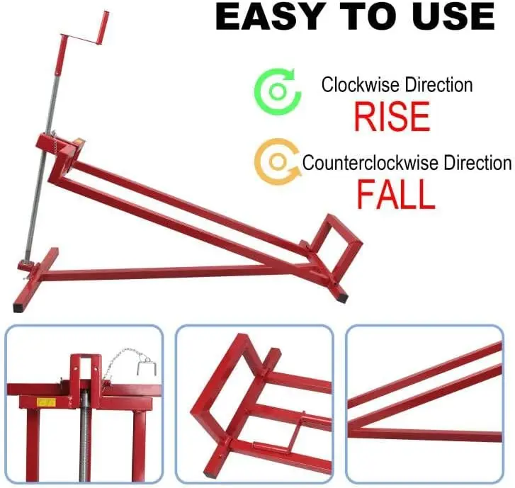 

Lawn Mower Lift Jack -Lifting Platform 882 Lbs Capacity for Garden Tractors and Lawn Mowers with Manual Handle (Red)