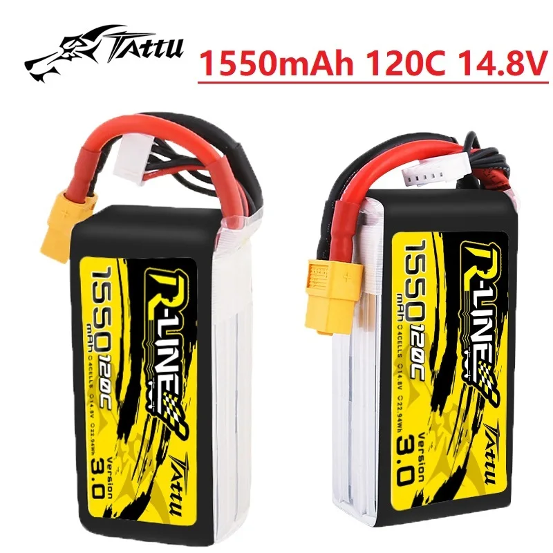 

Original TATTU R-LINE 3.0 120C 1550mAh 14.8V LiPo Battery For RC Helicopter Quadcopter FPV Racing Drone Parts With XT60 Plug