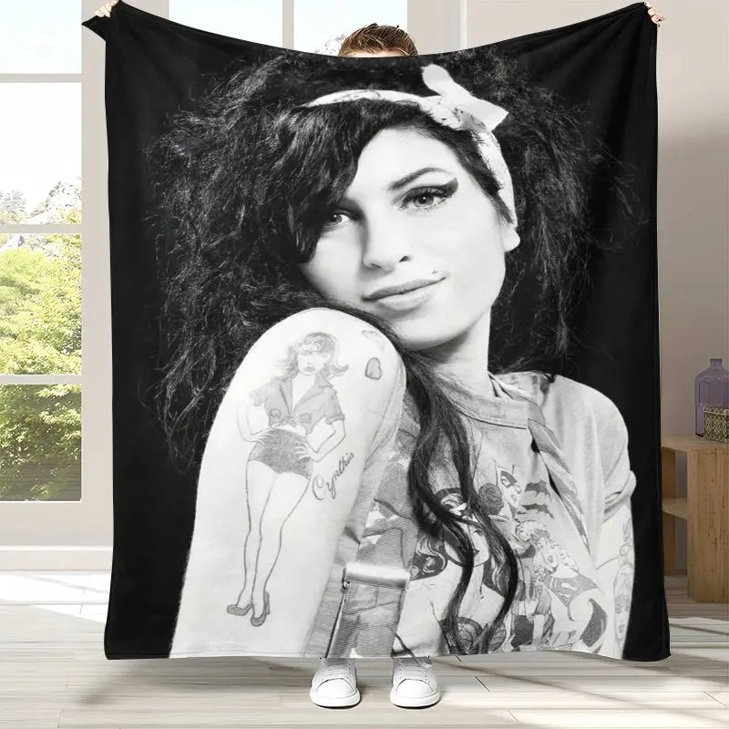 Amy Winehouse Music Singer Soft Flannel Blanket,Cozy Warm Throw Blanket for Bed,Sofa,Living Room,Picnic,Camping,Home Decor,Gift