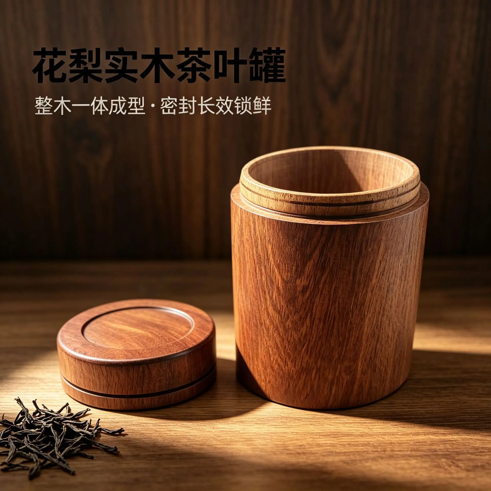 Rosewood Tea Caddy Solid Wood Tea Storage Box Sealed Moisture Proof Container Home Tea Canister Desktop Collectible Decor Case