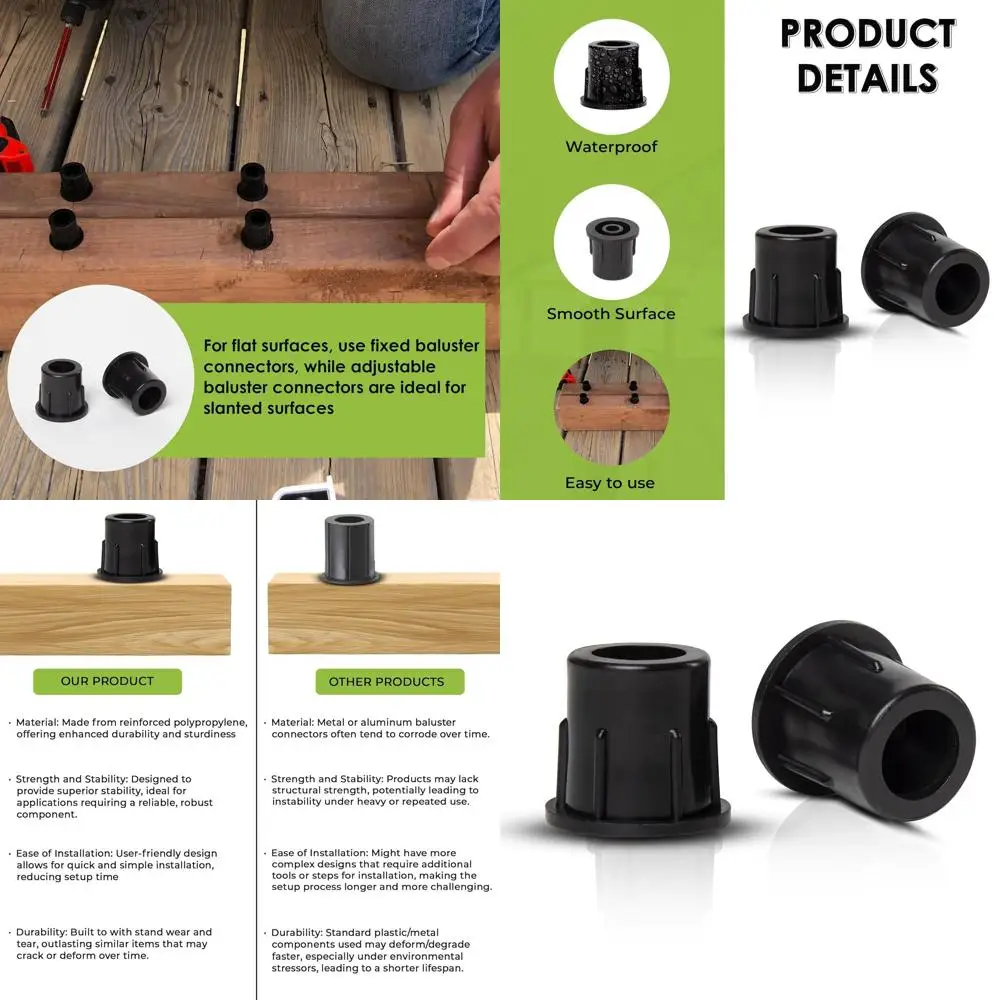 

3/4 Black Polypropylene Metal Balusters for Stairs and Decks