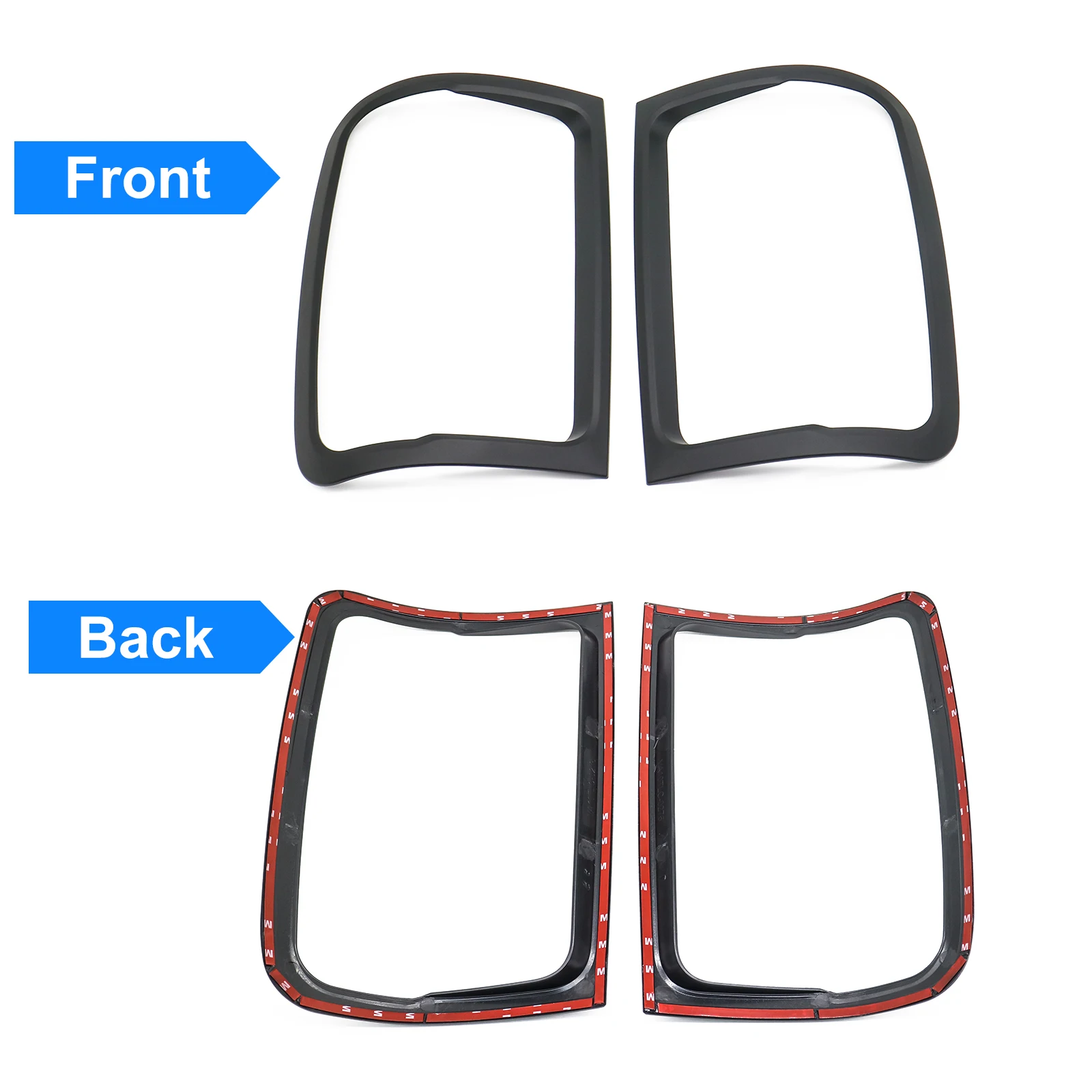 Car Accessories Kit tail lights Cover Trim for Vw Amarok 2009-2022 Volkswagen Amarok V6  4X4 Car Stying Matte Black 2 Pcs/set