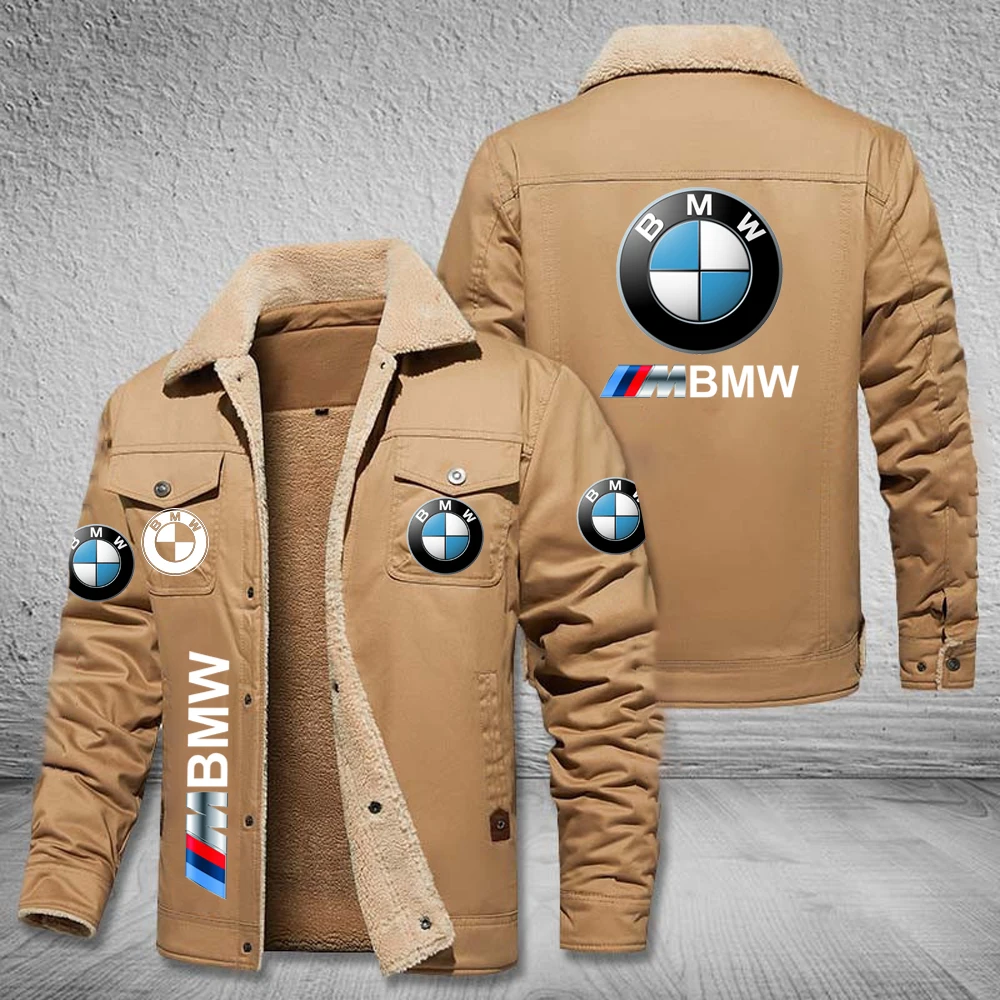 

Winter BMW Logo Men's Jacket New Motorcycle Trench Coat Plus Fleece Windproof Hardshell BMW Warm Biker Jacket Men's Top 2025