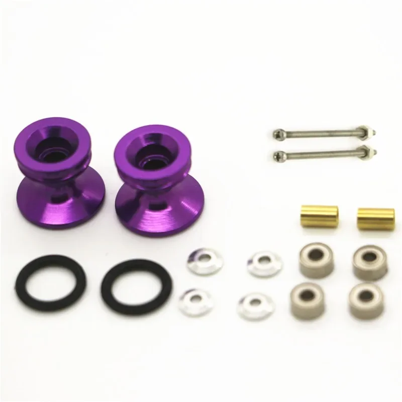 بكرات ألومنيوم مزدوجة مع حلقات مطاطية (13-12 مم) لـ Tamiya Mini 4WD - أجزاء مخصصة لـ 15418، تتضمن محامل وصواميل ومسامير #5