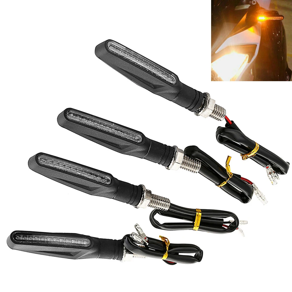 4Pcs Motorcycle Turn Signal Lights Universal LED Motorbike Turning Indicators Daytime Running Waterproof 12V Motorbike Lights