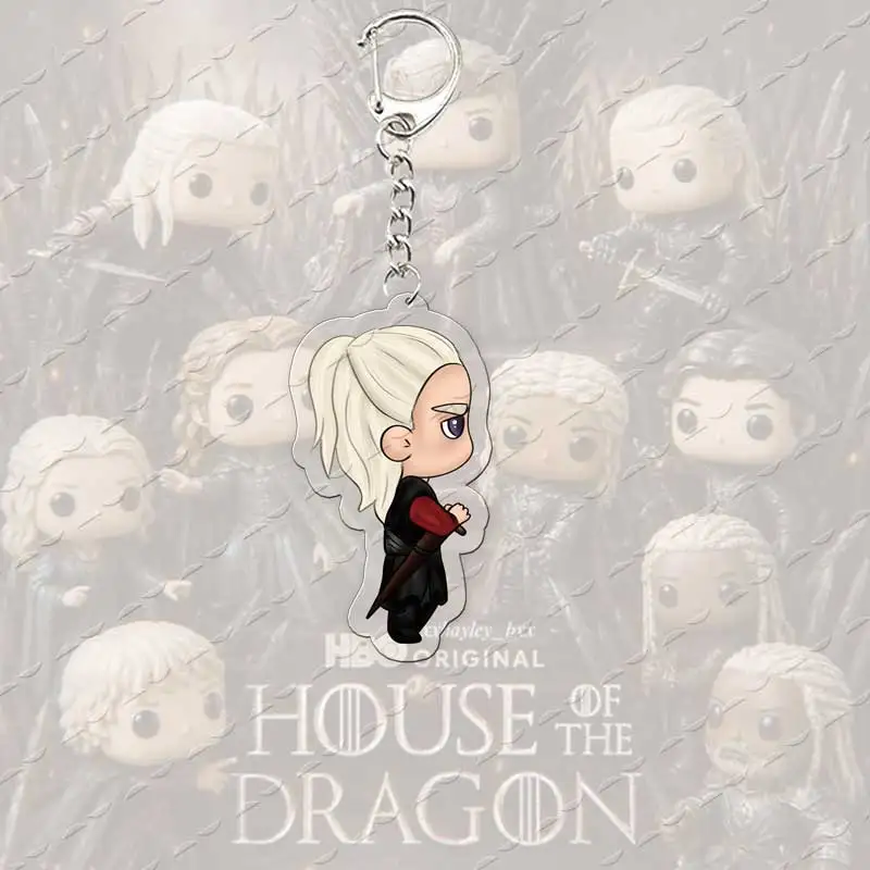 HOT TV Shows Cute Cartoon Keychain Daemon Aemond Rhaenyra Alicent Charm Keychains for Accessorie bag Pendant Game Fans Gift