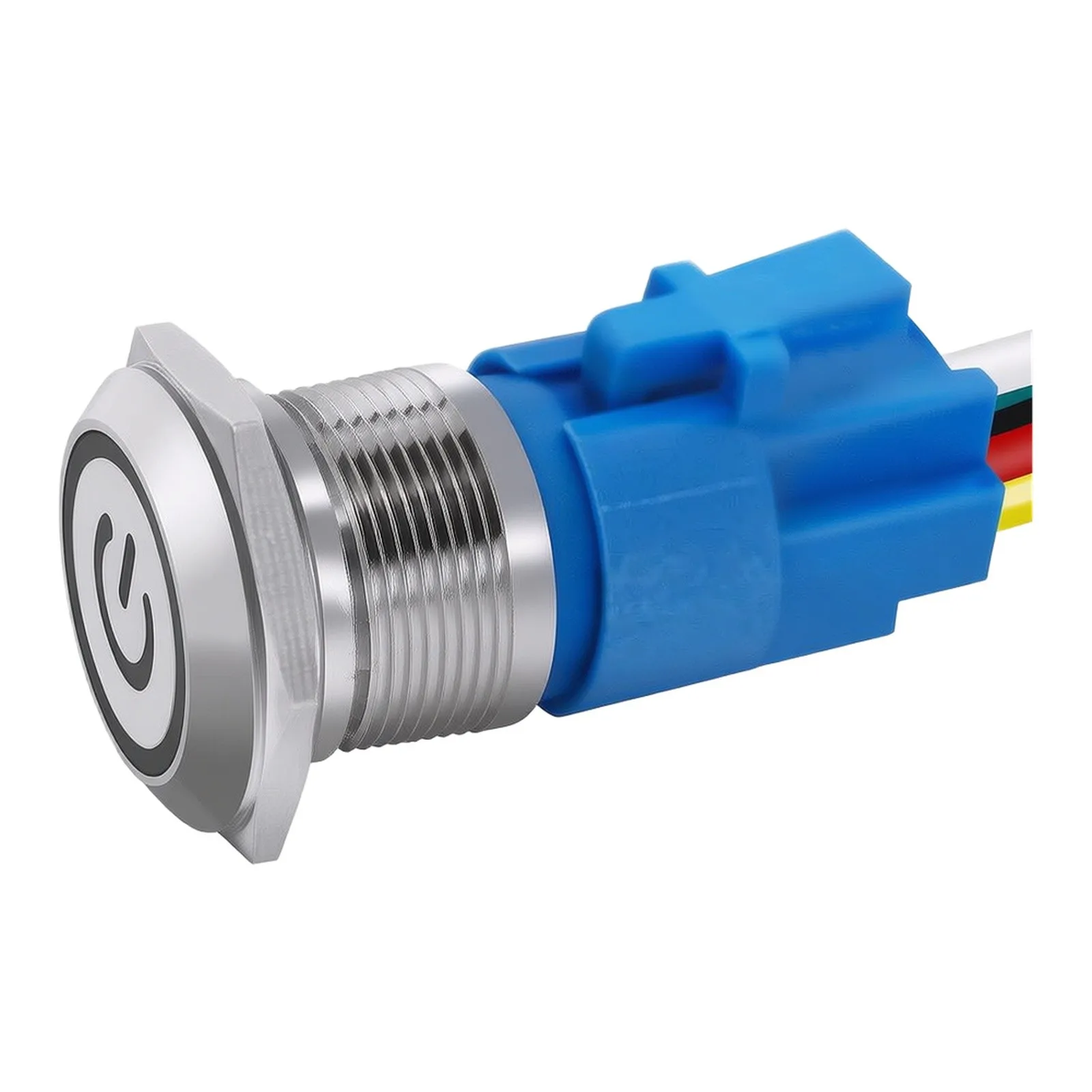 Waterproof 16mm 12V for Blue LED Push Button Power Switch Long Mechanical Life for ideal for Electronic Equipment Modification