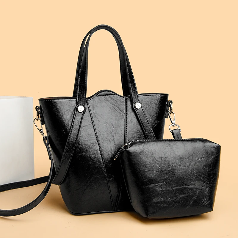 

Роскошный дизайн «два в одном», маленькая сумка-ведро, женские новые высококачественные сумки на плечо из искусственной кожи, модные бренды, женский кошелек