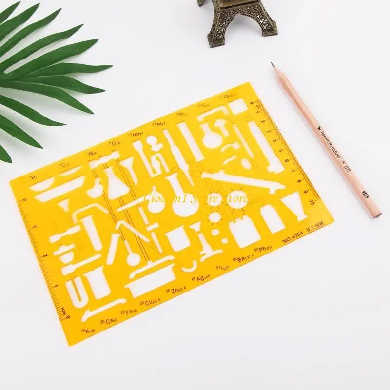 A3PC K Resin Drawings Template Ruler pour l'outil mesure des instruments chimiques physiques