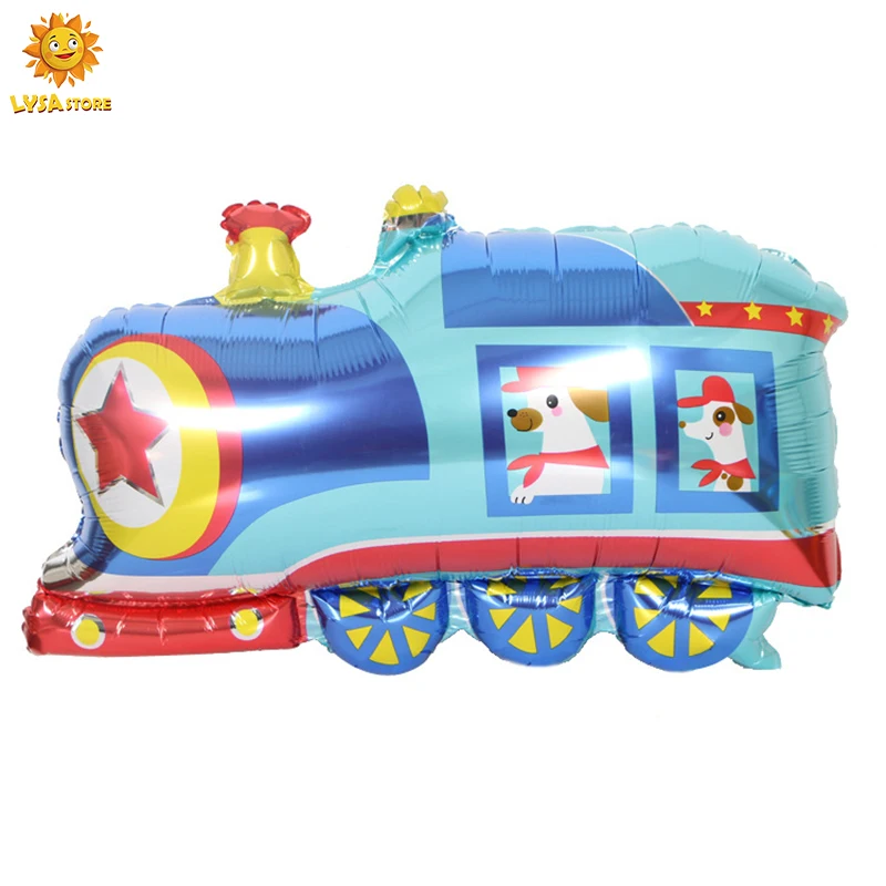 72*60CM Cartoon Vehicle Automobile Foil Ball Children's Car Birthday Party Decoration Train Aluminum Membrane Balloon Toys