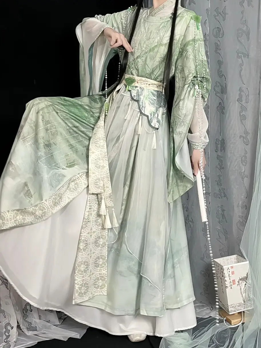 

TGCF Ancient Chinese Hanfu Dress Traditional Embroidered Hanfu Sets Carnival Fairy green Hanfu Cosplay Costume