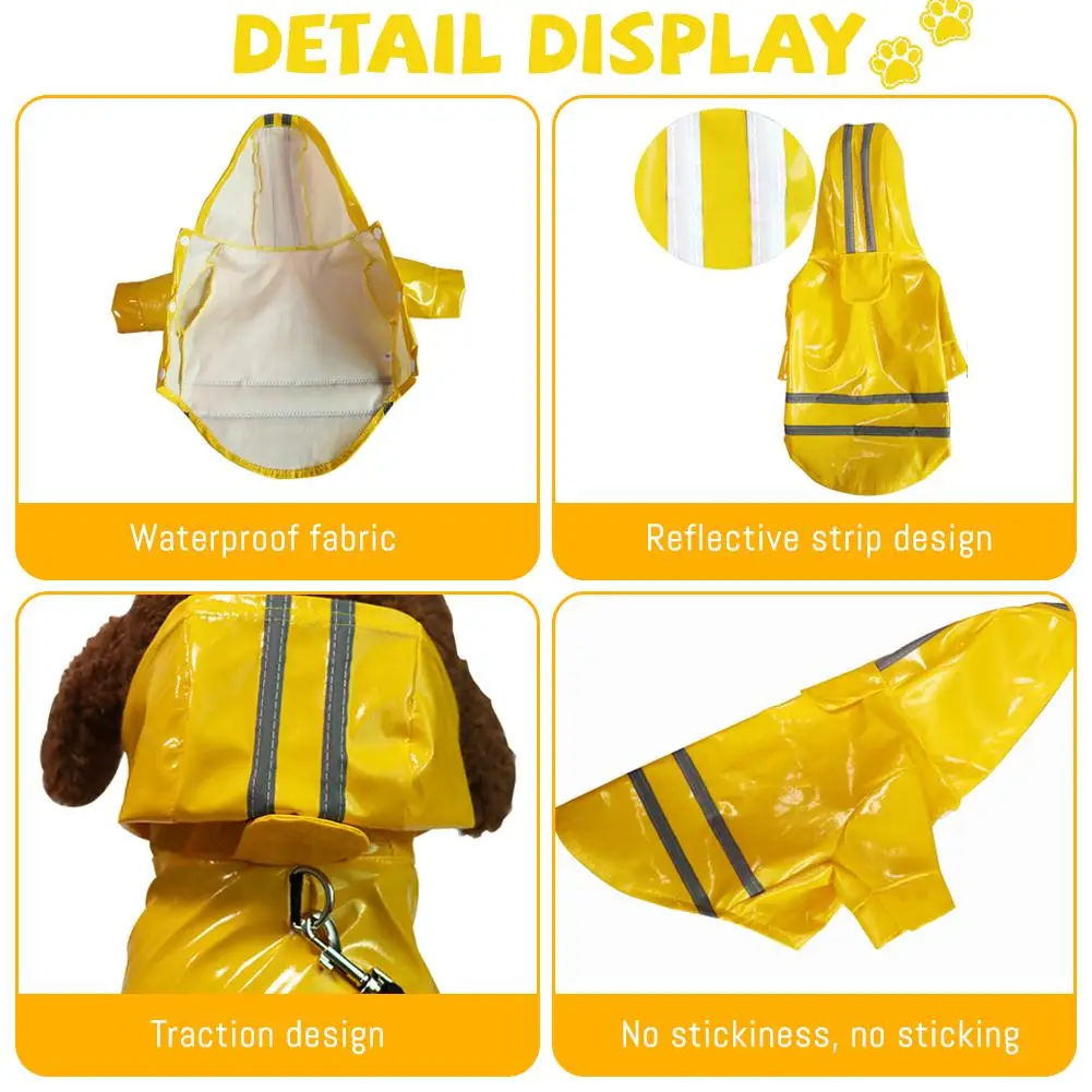 Dog Raincoat Reflective Waterproof Snowproof Pet Coat for Small Puppy Cats Raincoat Chihuahua Bulldog Pets Cape Costume